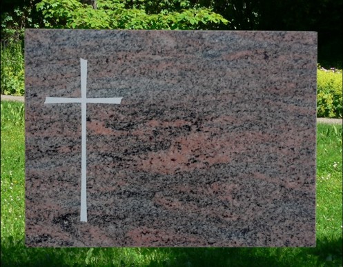 Grabkreuz Granit Grabstein Kreuz inkl edler Gravur Beschriftung 23x15cm 