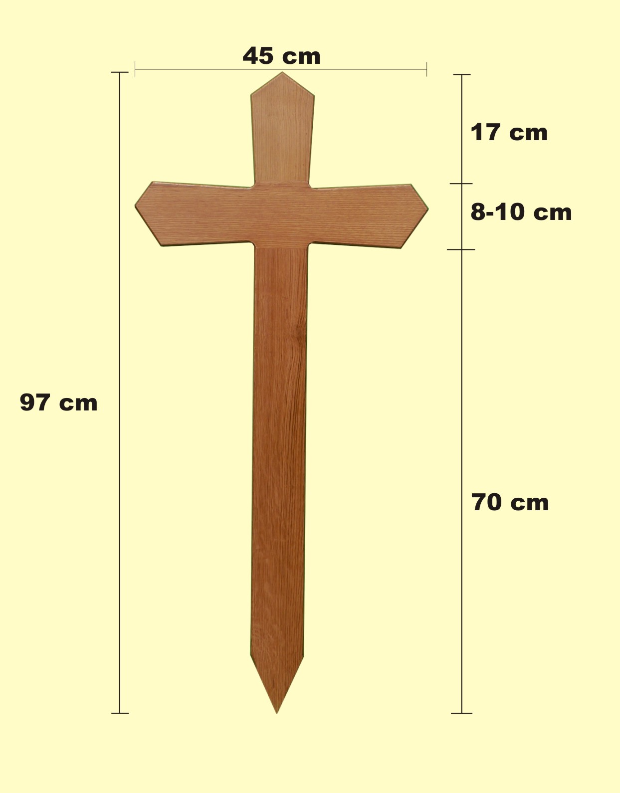 Grabkreuz Holzkreuz Groß 50 x 115 cm  Grabkreuze Holzkreuze aus Eichenholz 