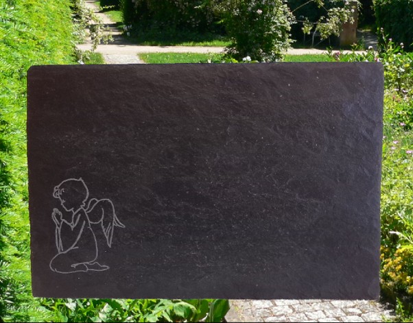 Gravierte Schiefertafel 8300 für Grab Gravierte Schiefertafel 8300 für Grab